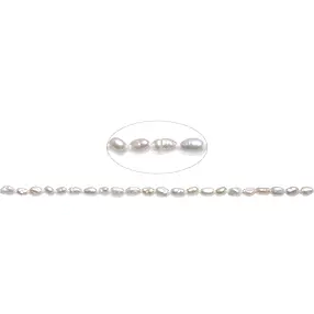 Rang de colliers Keshi, perle d'eau douce AB, blanc-crème, 09 - 12mm (39cm) | Marco Schreier