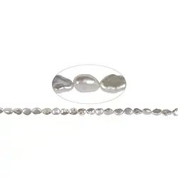 141841107045 Strang Keshi, Süßwasser-Perle, weiß, 08-09mm | Edelsteine, Heilsteine & Schmuck