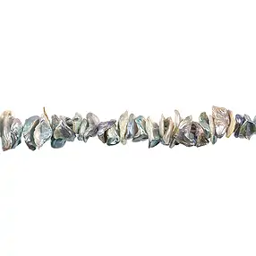 Rang de collier Keshi, perle d'eau douce, gris argenté, 02-03 x 10-12mm | Marco Schreier