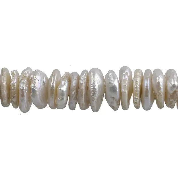 Fili di fette, perla d'acqua dolce, bianco crema, 02-03 x 12-14 mm | Marco Schreier