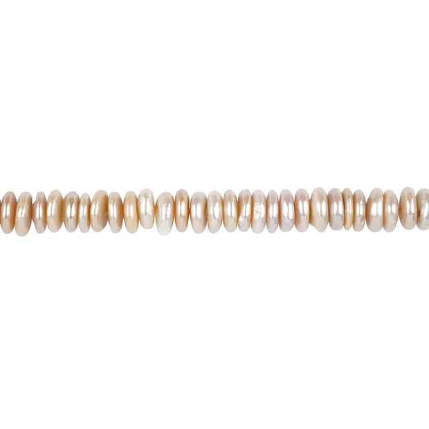 Strang Scheiben, Süßwasser-Perle, lachs, 03-06 x 15-20mm | Marco Schreier