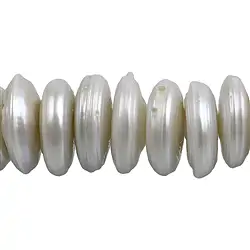 141841128043 Strang Scheiben, Süßwasser-Perle Ab, creme-weiß (natur), 03-06 x 15-20mm | Marco Schreier