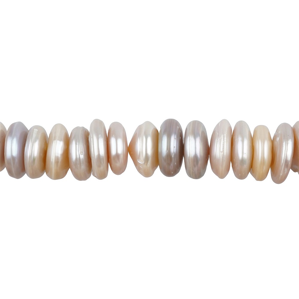 Strand of slices, freshwater pearl AB (cream-white), 03-8 x 15-20mm | Marco Schreier
