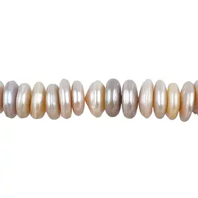 Strang Scheiben, Süßwasser-Perle AB (creme-weiß), 03-8 x 15-20mm | Marco Schreier