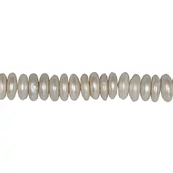 141841129043 Rang de colliers disques, perle d'eau douce A/B, blanc crème, 04-08 x 14-15mm | Marco Schreier