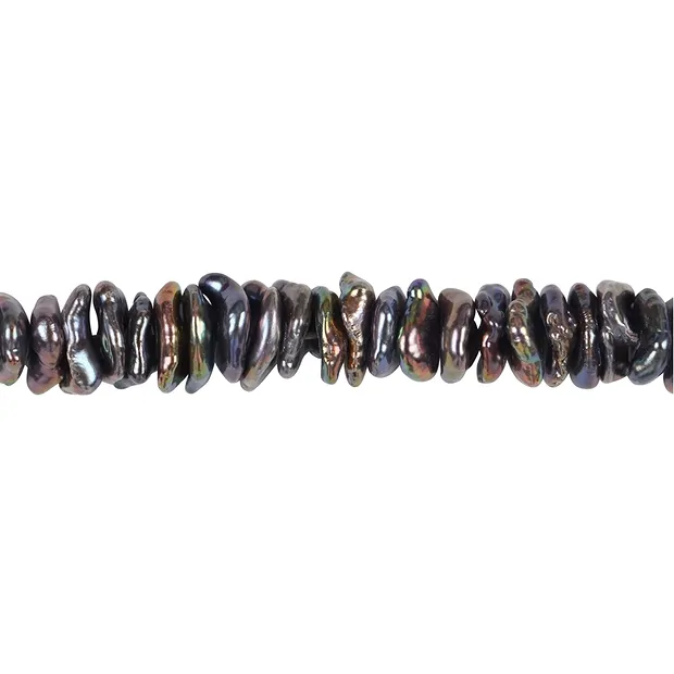 Keshi strand, freshwater pearl A, petrol-purple (dyed), approx. 02-04 x 08-10mm | Marco Schreier