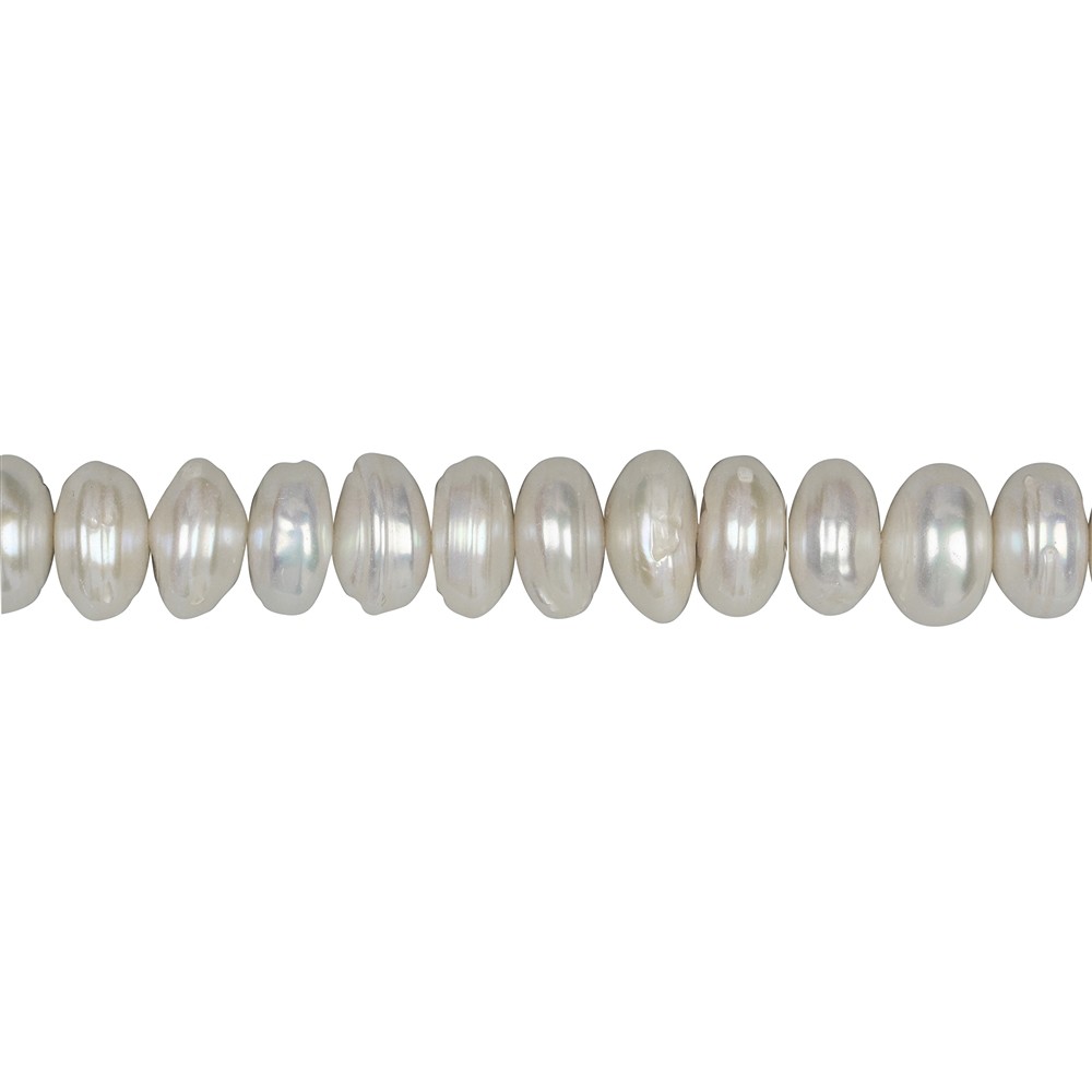 Strand of slices, freshwater pearl AB, cream-white, 05-08 x 13-15mm | Marco Schreier