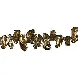 141841202213 Collar plano, perla de agua dulce AB, bronce (teñido), 06 x 15mm  | Marco Schreier