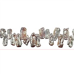 141841213115 Flat strand, freshwater pearl violet light (natural), approx. 08-12 x 14-20mm  | Marco Schreier