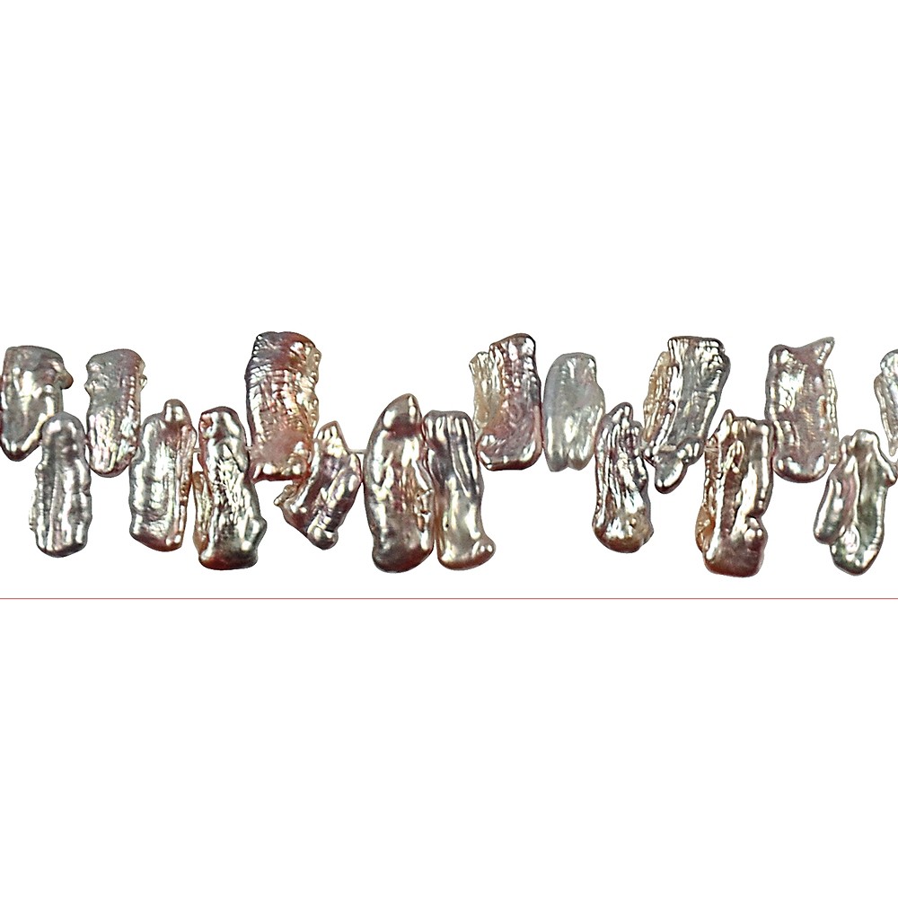 Flat strand, freshwater pearl violet light (natural), approx. 08-12 x 14-20mm  | Marco Schreier