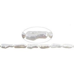 141841216015 Strand of chopsticks, freshwater pearl (cream-white), 15 - 20mm | Marco Schreier