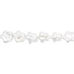 141841302144 String of stars, freshwater pearl, white-silver (natural), 11 - 12mm | Marco Schreier