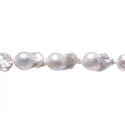 141841401315 Filo di perle barocche, perle d'acqua dolce, bianco crema, 13-20 x 9-10 mm | Marco Schreier