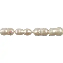 141841405043 Strang Peanut, Süßwasser-Perle weiß, 20-30 x 10-12mm | Marco Schreier