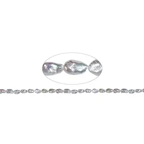 Rang de colliers Baroque Freeform, perle d'eau douce, blanc-crème, 18 x 07-11mm | Marco Schreier