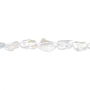 Rang de colliers Baroque Freeform, perle d'eau douce, blanc-crème, 10-20 x 09-13mm | Marco Schreier