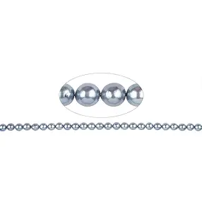 Collar redondo, perla de agua dulce azul-gris (teñida), 06mm | Marco Schreier