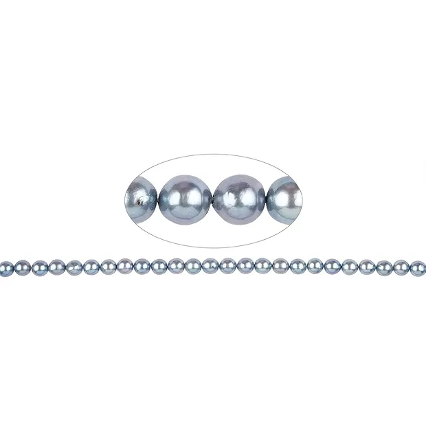 Collar redondo, perla de agua dulce azul-gris (teñida), 06mm | Marco Schreier