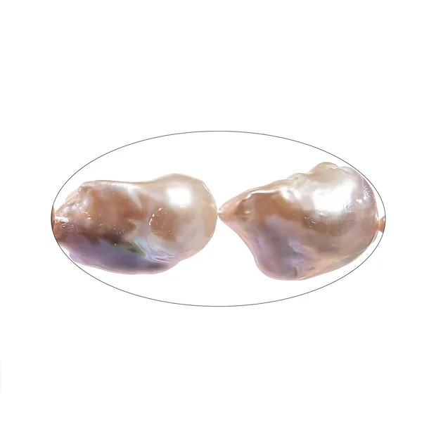 Drop strand, freshwater pearl (salmon), 19 x 12mm | Marco Schreier