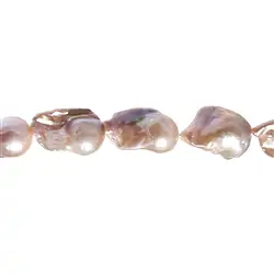 141841409414 Drop strand, freshwater pearl (salmon), 19 x 12mm | Marco Schreier