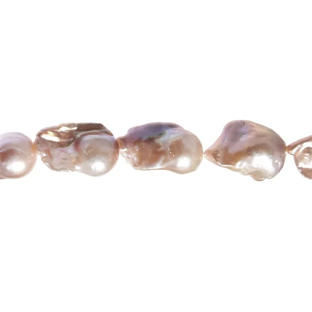 Strang Tropfen, Süßwasser-Perle (lachs), 19 x 12mm | Marco Schreier