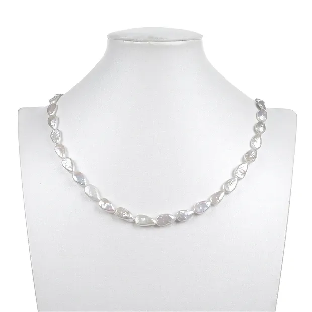 Rang de colliers goutte plate, perle d'eau douce, 014 x 08mm | Marco Schreier