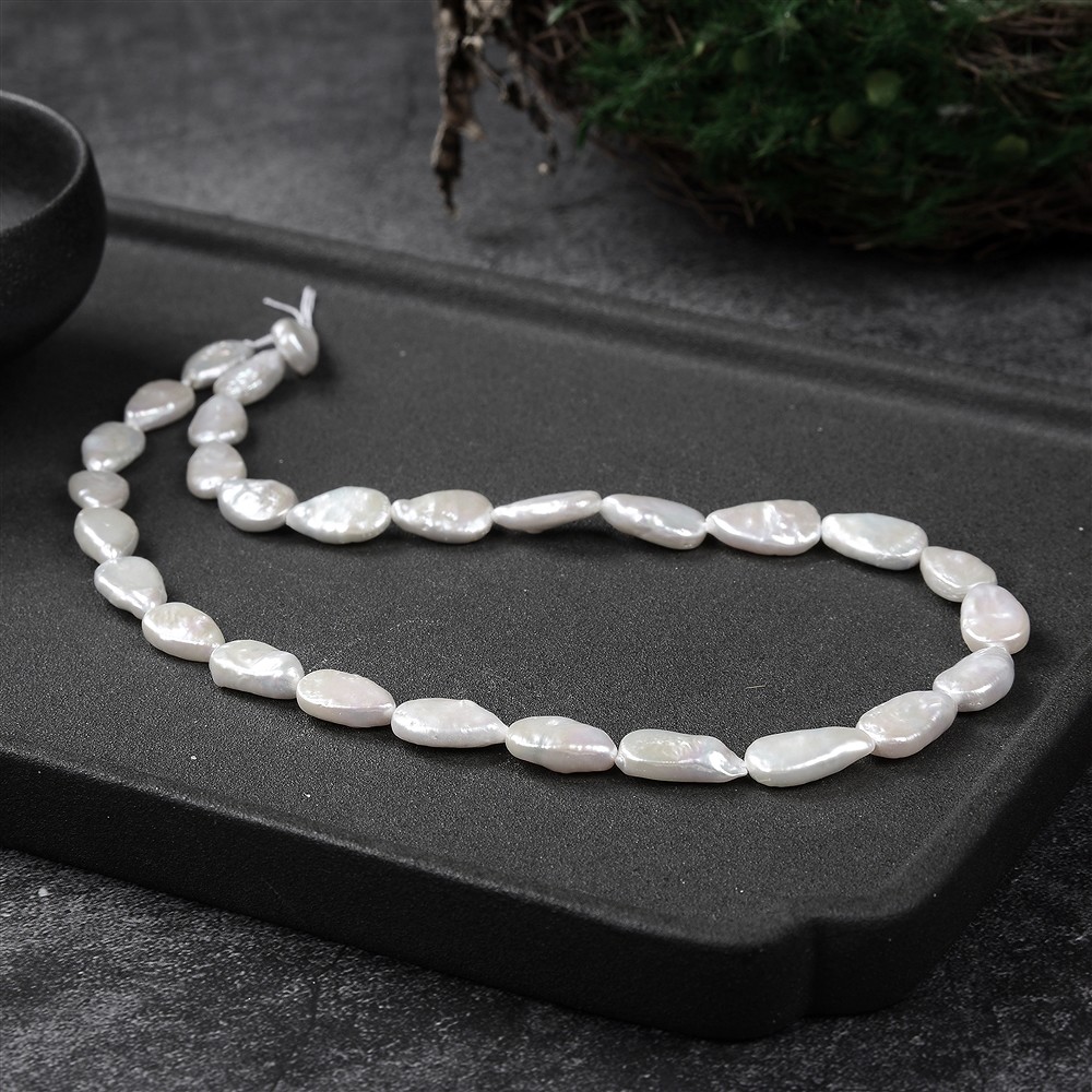 Strand gota plana, perla de agua dulce, 014 x 08mm | Marco Schreier