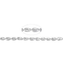 141841413044 Strang Tropfen flach, Süßwasser-Perle, 014 x 08mm | Marco Schreier