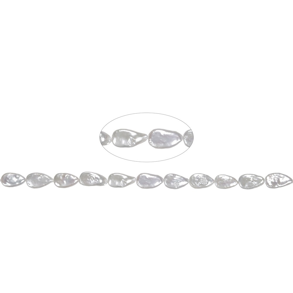 Strand gota plana, perla de agua dulce, 014 x 08mm | Marco Schreier