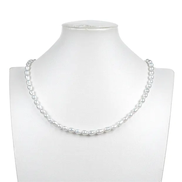 Drop strand, freshwater pearl, white-cream, 06 - 07mm | Marco Schreier