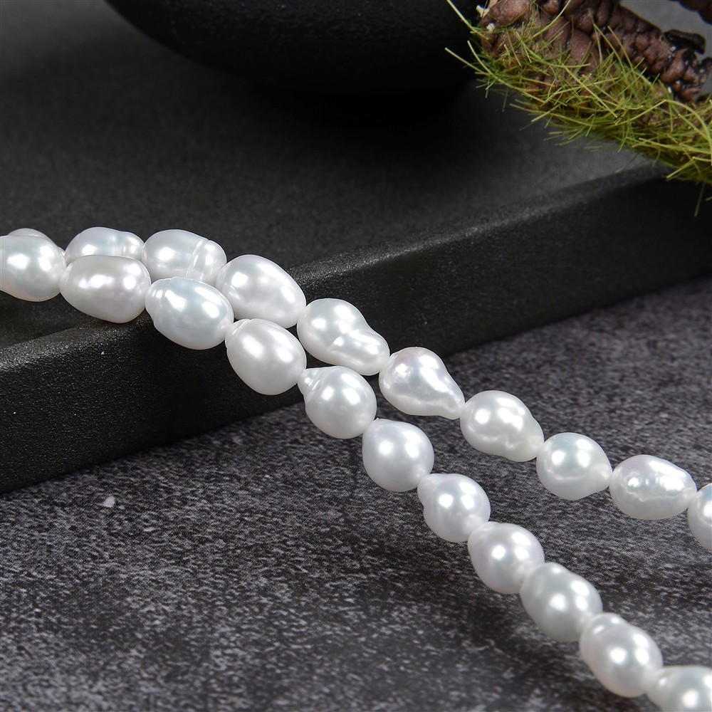 Rang de colliers goutte, perle d'eau douce, blanc-crème, 06 - 07mm | Marco Schreier