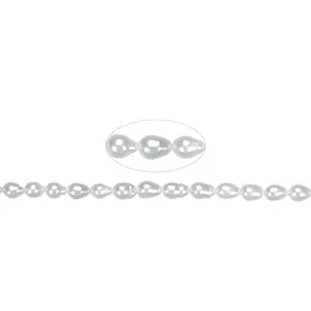 Cordón gota, perla de agua dulce, blanco-crema, 06 - 07mm | Marco Schreier