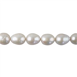 141841418044 Collar Barroco Edison, perlas de agua dulce, blanco crema, 10-15 x 8-10 mm (39 cm) | Marco Schreier
