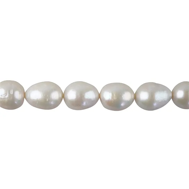 Strang Barock Edison, Süßwasser-Perle, creme-weiß, 10-15 x 8-10mm (39cm) | Marco Schreier