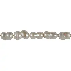 141841501043 Peanut strand, perla de agua dulce, blanco-crema, 15-20 x 10-12mm | Marco Schreier