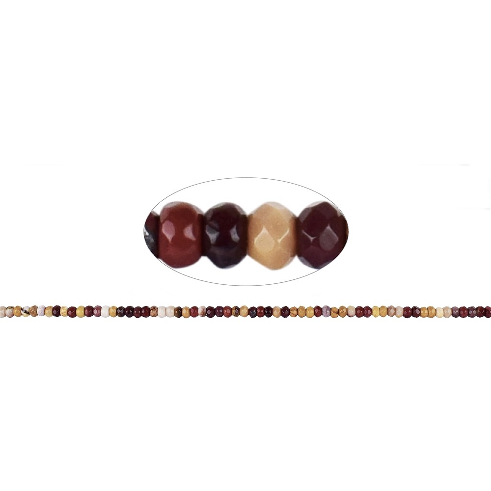 Rang de colliers Boutons, Mooakit, facetté, 02 x 04mm (38cm) | Marco Schreier