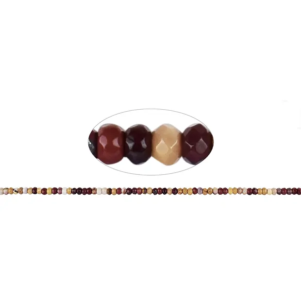 Rang de colliers Boutons, Mooakit, facetté, 02 x 04mm (38cm) | Marco Schreier