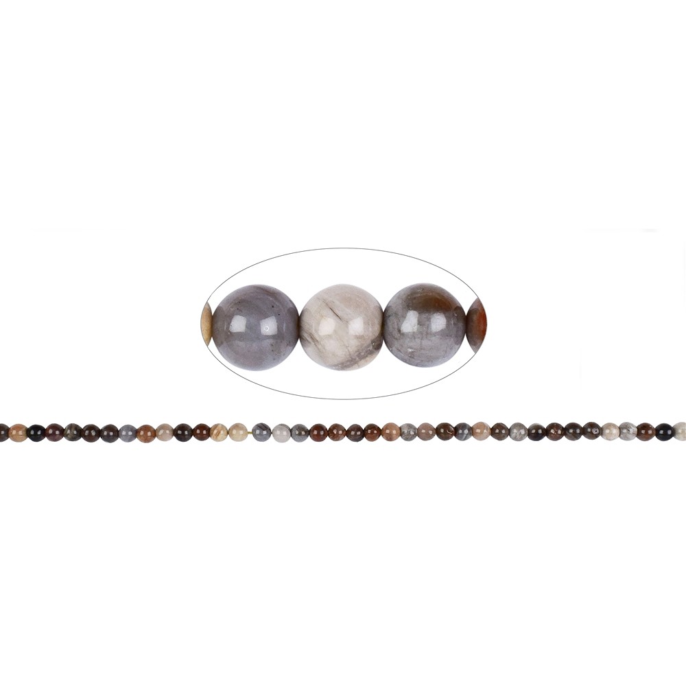 Rang de colliers boules, Bois silicofié, 04mm (38cm) | Marco Schreier