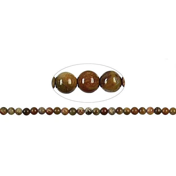 Strang Kugeln, versteinertes Holz, 06mm | GH Edelsteine, Heilsteine & Schmuck