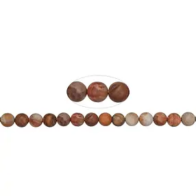 String Beads, Petrified Wood, matt, 08mm (38cm) | gems, healing stones & jewelry