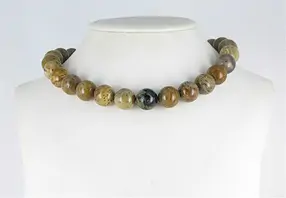 String Beads, Petrified Palm Wood, 16mm | wholesaler gems & healing stones
