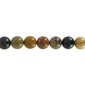 String Beads, Petrified Palm Wood, 16mm | wholesaler gems & healing stones