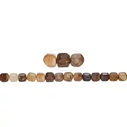 141870210420 Strand of cubes, Petrified Wood, 08 x 08 x 08mm, faceted | Marco Schreier