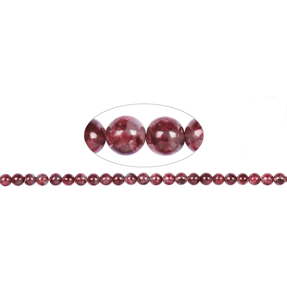 Rang de colliers boules, Thulite AA, 08-08,5mm | Marco Schreier