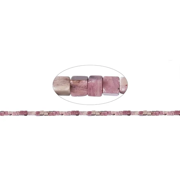 Strang Würfel, Thulit, 04mm | Mineralien-Handel Edelsteine, Heilsteine & Schmuck