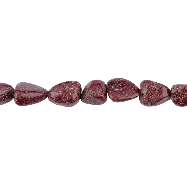 Strand of Tumbled Stones, Thulite, 14-22 x 11-14mm | Marco Schreier