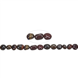 141910627220 Tiras de pepitas, Hierro de tigre, 07 - 09mm (38cm) | Marco Schreier