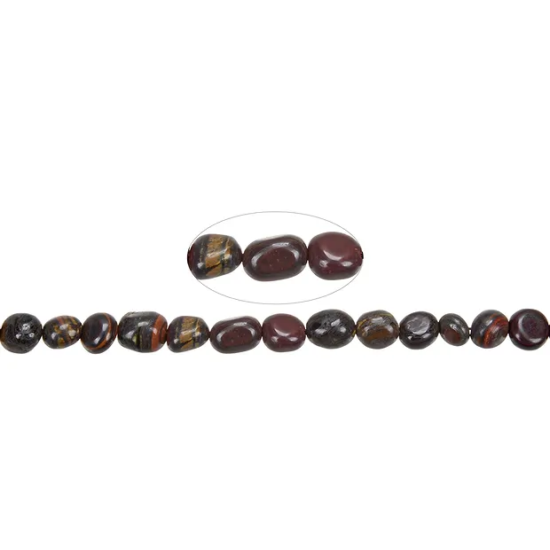 Rang de colliers Nuggets, Oeil-de-fer, 07 - 09mm (38cm) | Marco Schreier