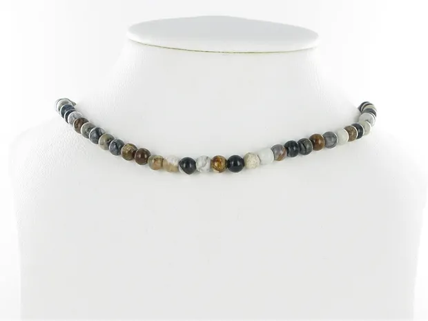 Rang de collier boules, Jaspe-Picasso (Calcaire), 06mm | Marco Schreier