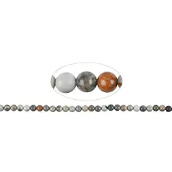 141920100520 Rang de collier boules, Jaspe-Picasso (Calcaire), 06mm | Marco Schreier